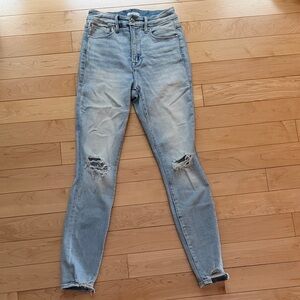 Good American - Light Blue Distressed Skinny Women Jeans